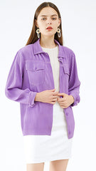 Pleats Please Solid Color Shirt – Slim Fit Pleated Long-Sleeve Top