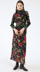 Pleated Floral High Waist Skirt – Retro Mid-Length Women’s Style