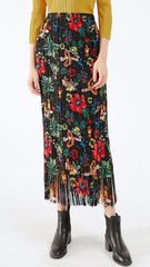 Pleated Floral High Waist Skirt – Retro Mid-Length Women’s Style