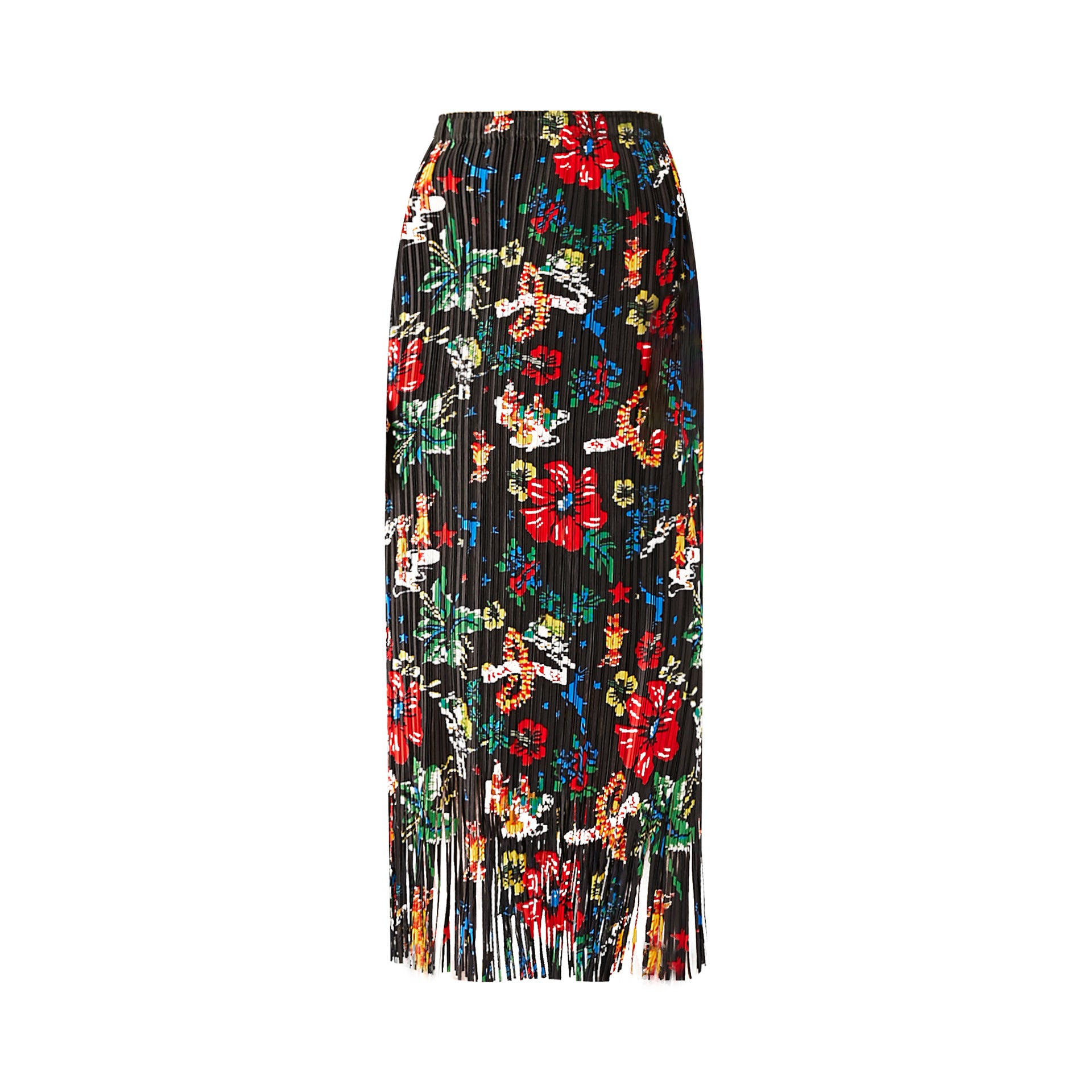Pleated Floral High Waist Skirt – Retro Mid-Length Women’s Style
