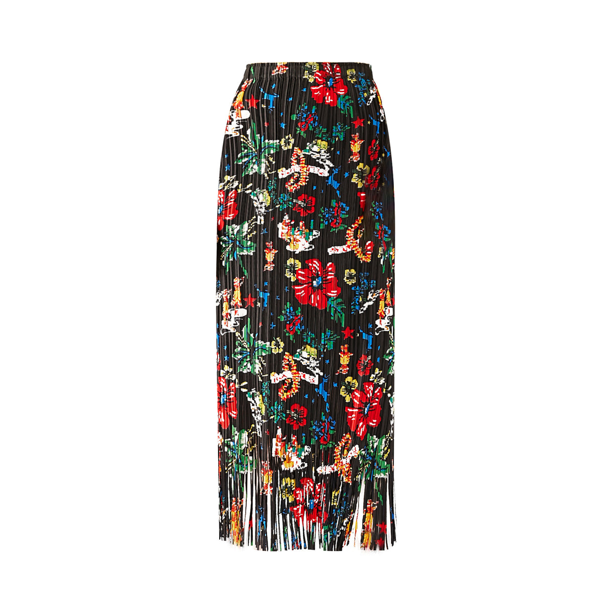Pleated Floral High Waist Skirt – Retro Mid-Length Women’s Style