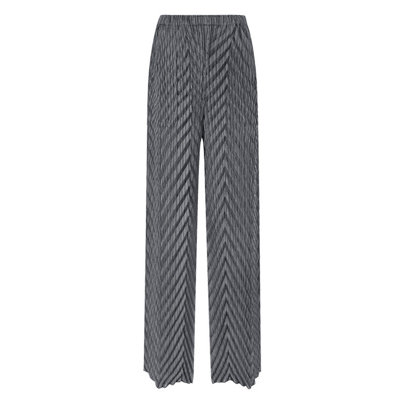 Pleated High Waist Straight-Leg Pants – Chic Women’s Trousers