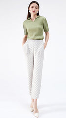 Pleated High Waist Straight-Leg Pants – Chic Women’s Trousers