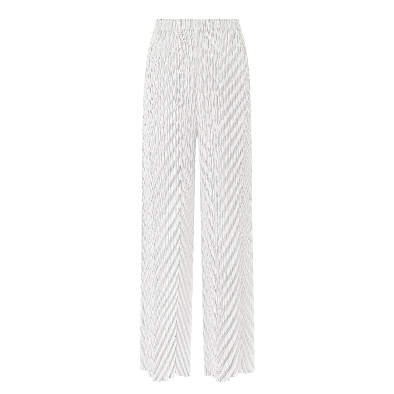 Pleated High Waist Straight-Leg Pants – Chic Women’s Trousers