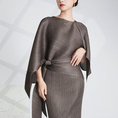 Issey Miyake Pleats Please Style – 兩件套吊帶裙套頭衫套裝