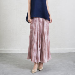 Pleated Irregular A-Line Midi Skirt – Handmade Elegant Women’s Style