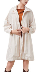 Pleats Please Mid-Length Cotton Jacket – Pleated Double-Zip Casual Outerwear