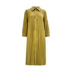 Fall New Pleated Mid-Length Jacket – High-End French Retro Trench Coat