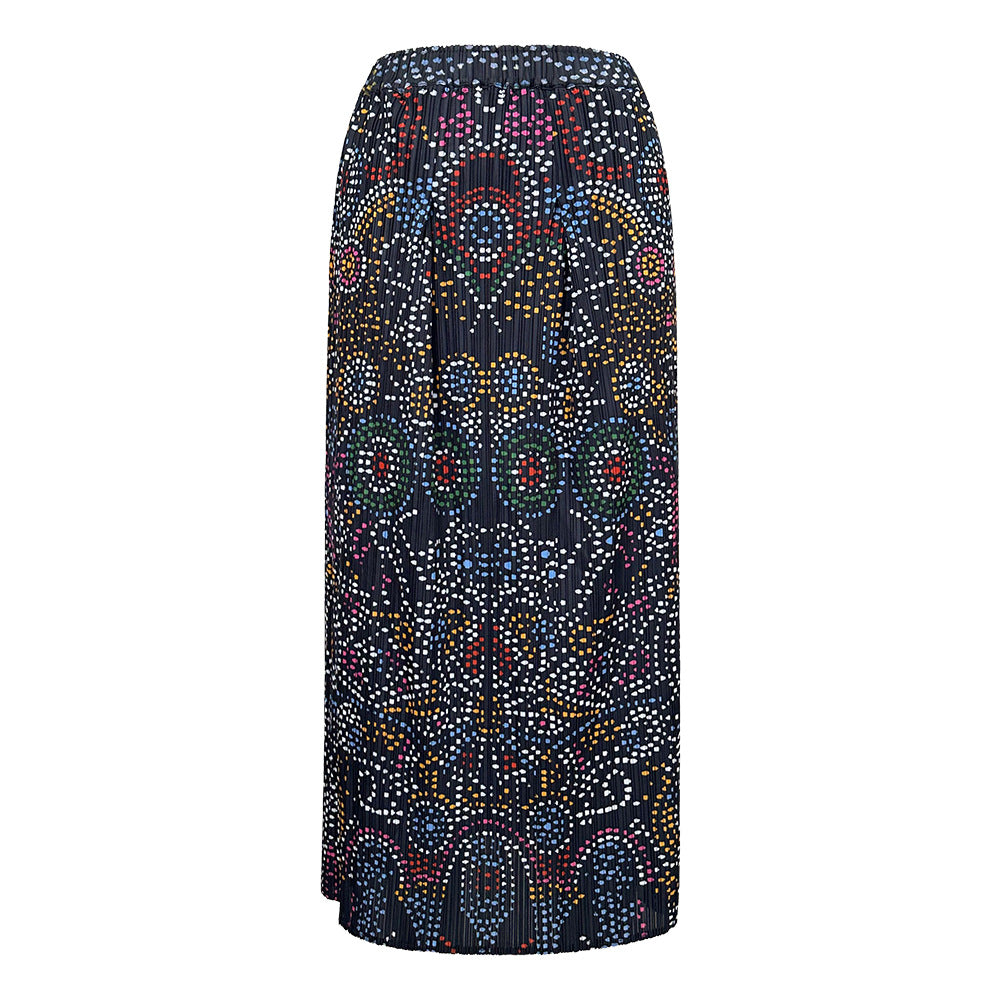 Boho Two-Piece Set – Printed Short Sleeve Top and Loose Skirt