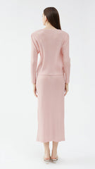 Pleated Shirt and Slit Skirt Set – Chic Two-Piece Women’s Outfit