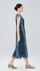 Hot-Selling Pleated Print Dress – Sleeveless A-Line, Plus-Size Friendly, Elegant Casual Style
