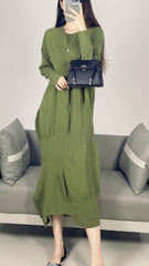 2025 Fall Winter Pleated Knit Sweater Dress – Soft Fluffy Comfort, Breathable Casual Style for Women