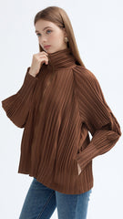 Pleats Please Stand Collar Jacket – Pleated Zipper Trench Style