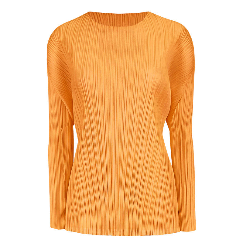 Pleated Skirt Suit – Korean Style Long Sleeve Top and Skirt Set