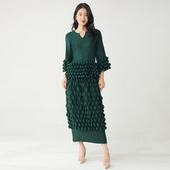 Pleats Please Two-Piece Set – Pleated T-Shirt Top & Skirt for Spring