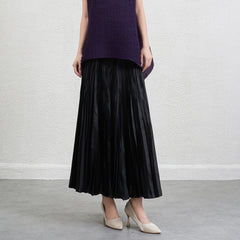 Pleated Irregular A-Line Midi Skirt – Handmade Elegant Women’s Style