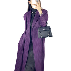 2025 Fall Winter High-End Pleated Trench Coat – Long Sleeve Slim Fit Casual Jacket for Women