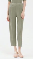 Pleated Fish Scale Pants – Casual Loose Slimming Solid Trousers