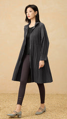 2025 Spring Autumn Mid-Length Trench Jacket – Stand Collar, Loose Fit, Zippered Casual Cardigan Style