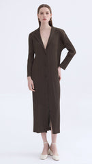 Elongated casual draped Miyake fashion cardigan top 2025 new pleated casual loose coat