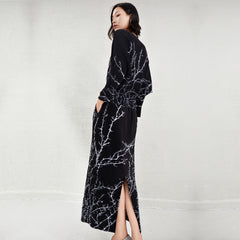 Pleated Batwing Top and Back-Slit Skirt Set – Modern Two-Piece Outfit
