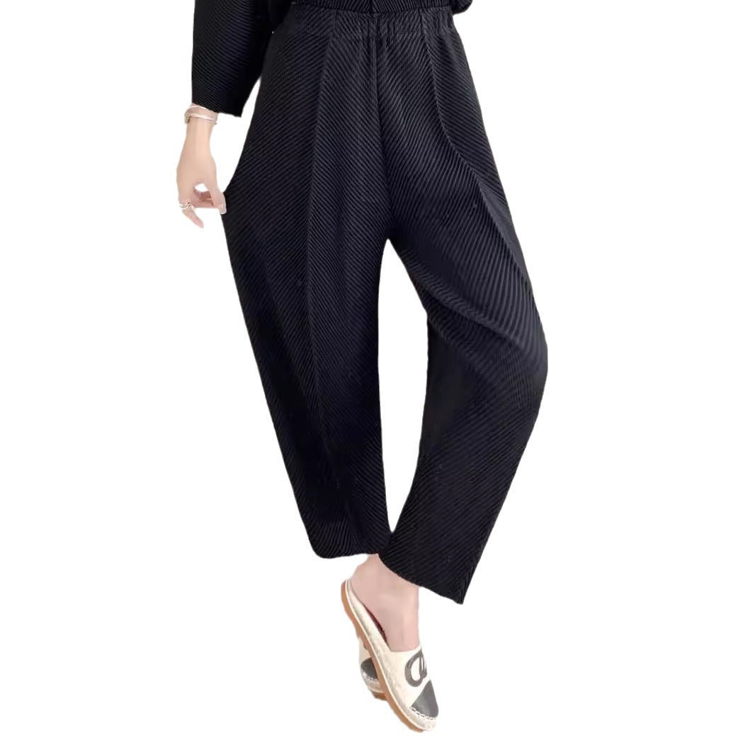 Pleated Fish Scale Harem Pants – Stylish and Comfortable Women’s Bottoms