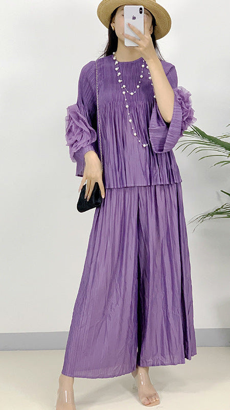 Pleated Spring 2024 New Miyake Plus Size Casual Suit Women's Loose High Stretch Comfortable Fat MM Women's Pleated Jacket