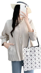 Pleated Short Trench Jacket – Chic Lightweight Outerwear for Women
