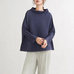 Pleats Please High-Neck Sweatshirt – Long-Sleeve Pleated Casual Top