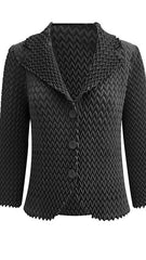 High-End Solid Color Wavy Pleated Blazer – Women’s Autumn Casual Short Coat