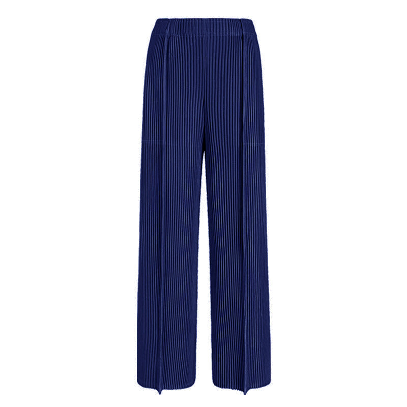 Pleats Please Two-Piece Set – Slim Pleated Jacket & Straight-Leg Pants