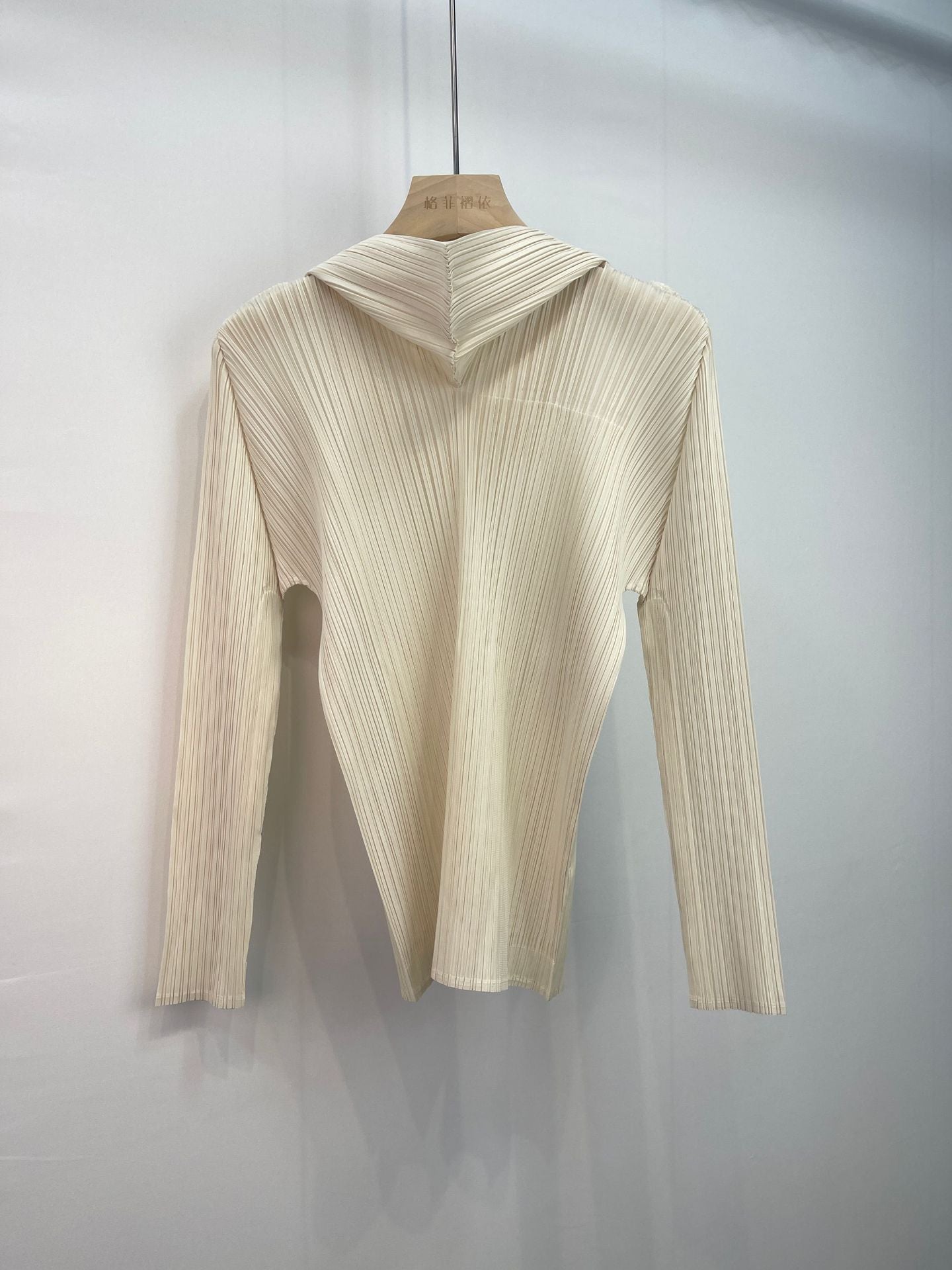 Women’s Autumn Pleated Hoodie – Slim Fit Solid Color Sweatshirt