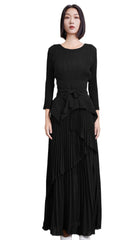 Pleated Slim Top and Irregular Skirt Set – Stylish Two-Piece Outfit for Women