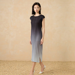 2025 Pleated Gradient Two-Piece Set – Short Cardigan Jacket & Elegant Sundress