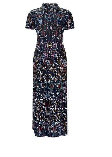 Boho Two-Piece Set – Printed Short Sleeve Top and Loose Skirt