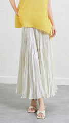 Pleated Irregular A-Line Midi Skirt – Handmade Elegant Women’s Style