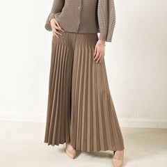 Pleated Wide-Leg Skirt Pants – Loose and Elegant Women’s Bottoms