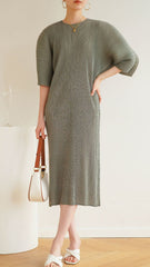 Pleated Summer Dress – Loose Fit, Casual Slimming Style for Women