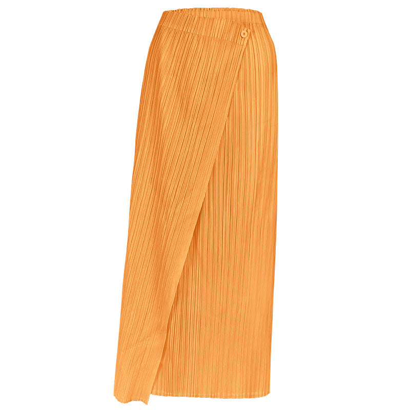 Pleated Skirt Suit – Korean Style Long Sleeve Top and Skirt Set