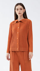 Pleats Please Two-Piece Set – Slim Pleated Jacket & Straight-Leg Pants