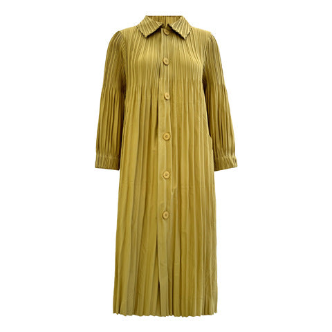 Fall New Pleated Mid-Length Jacket – High-End French Retro Trench Coat