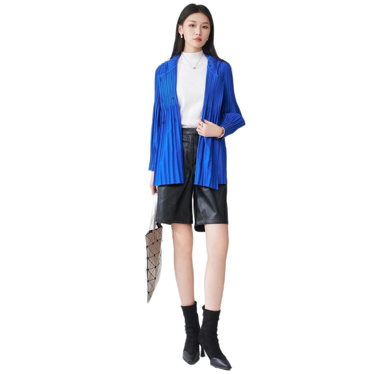 Pleats Please Hooded Cardigan Jacket – Loose Casual Pleated Outerwear
