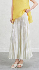 Pleated Irregular A-Line Midi Skirt – Handmade Elegant Women’s Style