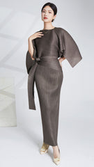 Issey Miyake Pleats Please Style – 兩件套吊帶裙套頭衫套裝