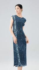 Hot-Selling Pleated Print Dress – Sleeveless A-Line, Plus-Size Friendly, Elegant Casual Style