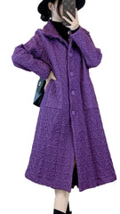 2025 Fall Winter Pleated Cotton Jacket – Stand Collar, Mid-Length, Thickened Warm Casual Coat for Women