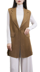 Pleated Slim-Fit Sleeveless Vest – Chic Modern Women’s Top