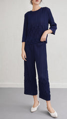 Pleats Please Wide-Leg Pants Set – Pleated Two-Piece Outfit for Women