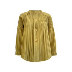 Women’s Fall Pleated Short Jacket – Slim Fit Single-Breasted Top