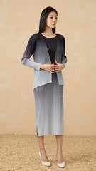 2025 Pleated Gradient Two-Piece Set – Short Cardigan Jacket & Elegant Sundress